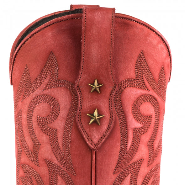 Bottes Femme Cowboy Modèle Alabama 2524 Rouge Lavée | Cowboy Boots Portugal